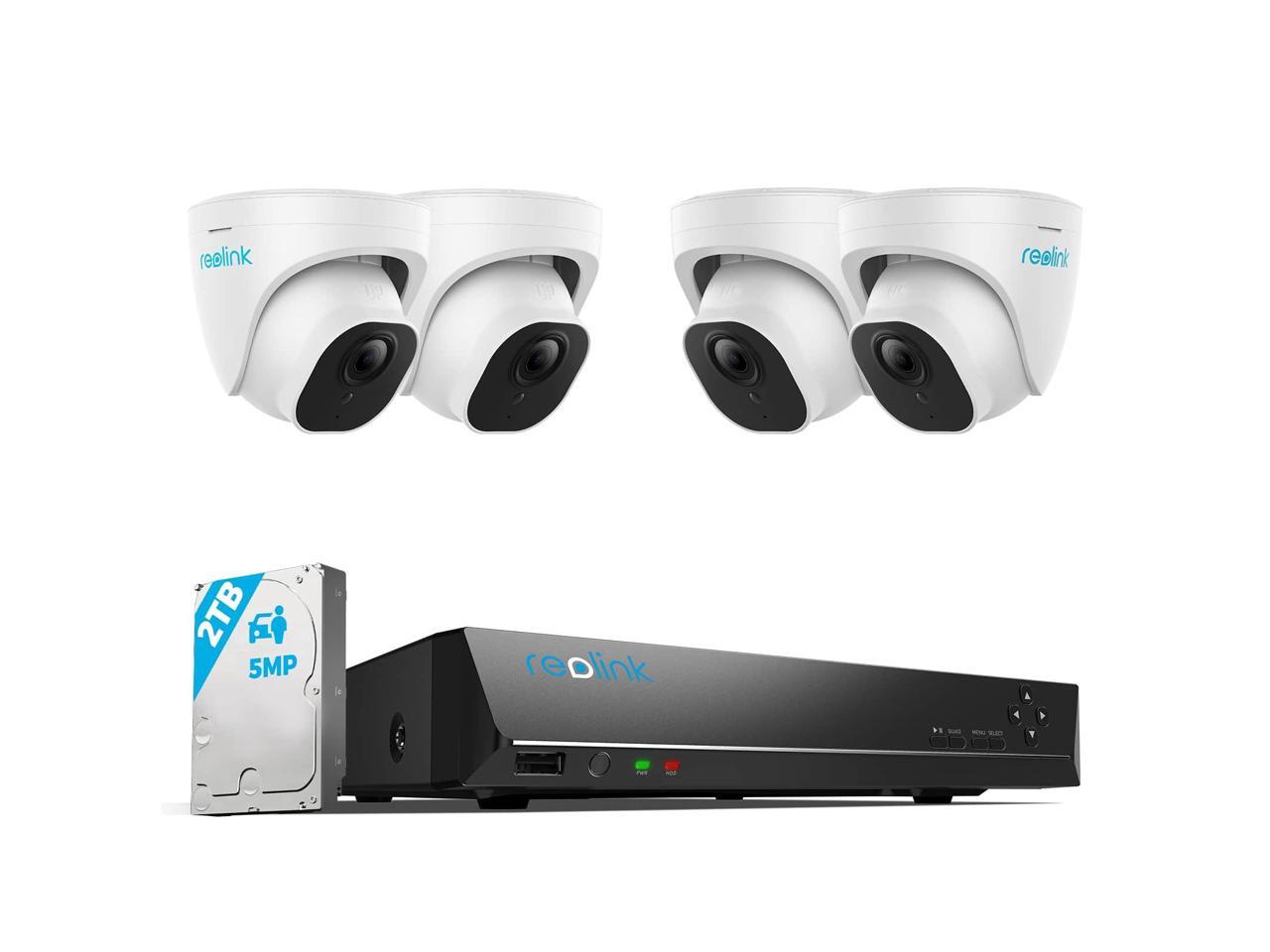 Reolink Smart 5MP 8CH Home Security Camera System, 4pcs Wired 5MP PoE