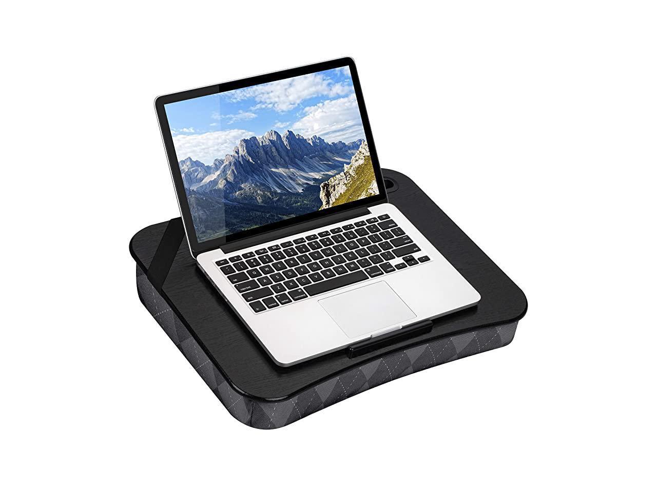 LapGear Designer with Phone Holder and Device Ledge Gray Argyle Fits up