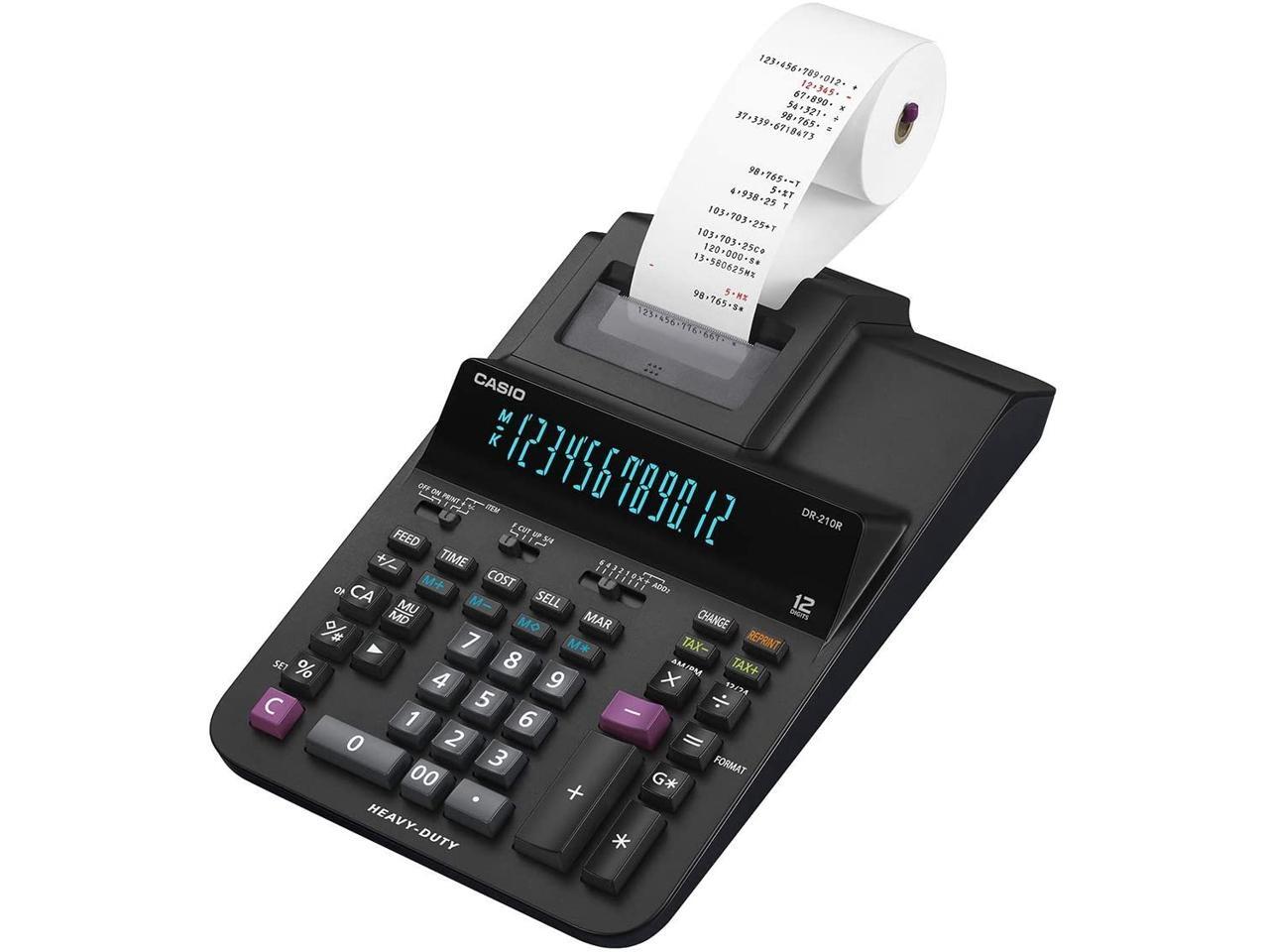Casio Printing Calculator 12Digit 82/5"Wx15"Lx42/5"H Black DR210R