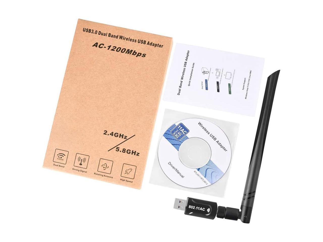 Realtek RTL8812BU USB Wireless Adapter 1200 Mbps with 5