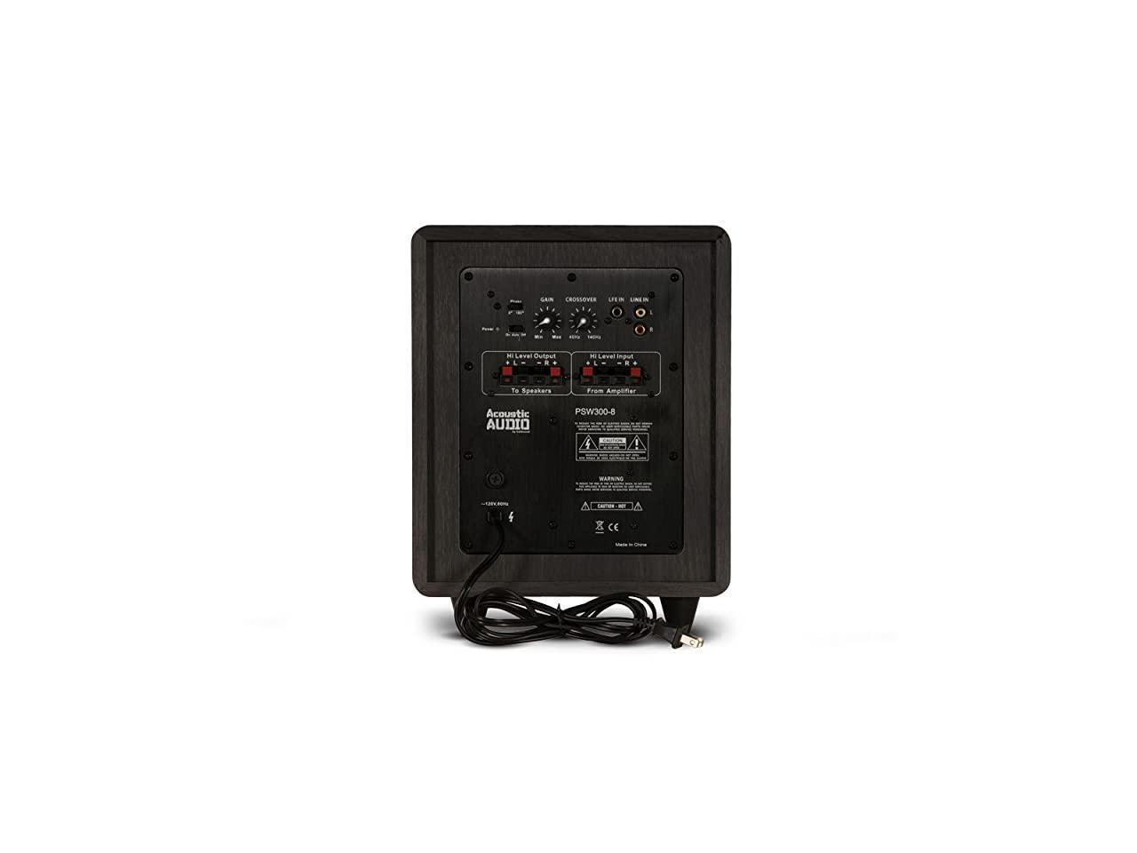 Audio PSW3008 Home Theater Powered 8quot LFE Subwoofer Black Front