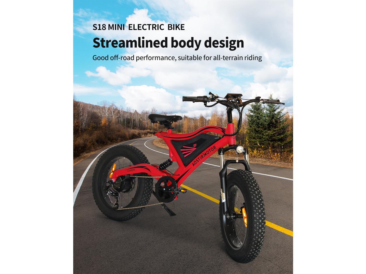 AOSTIRMOTOR Electric Mountain Bike 20" 4.0 inch Fat Tire Ebike, 500W