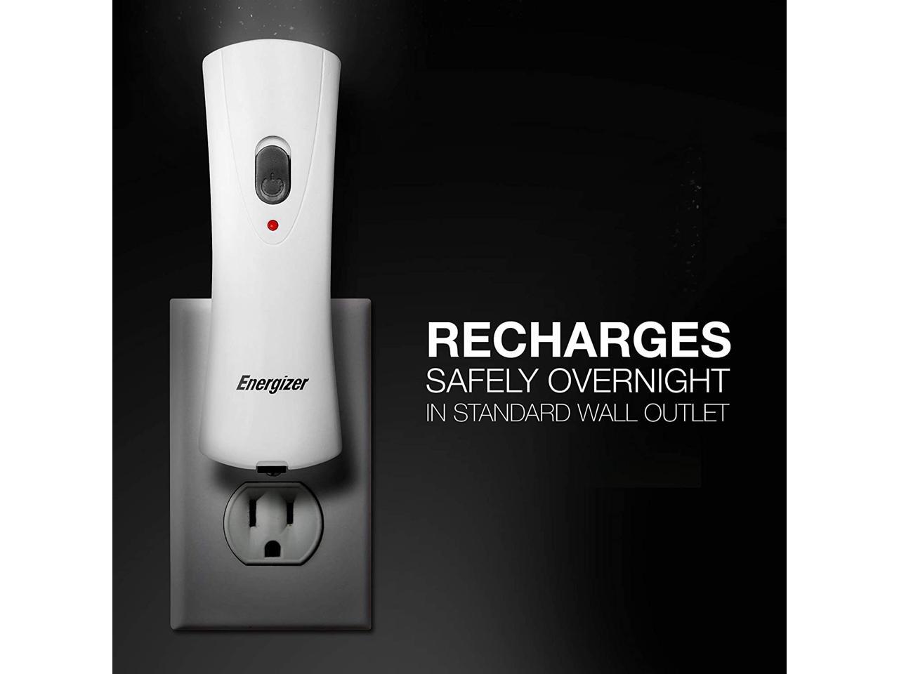 ENERGIZER Compact Rechargeable Emergency LED Flashlight Plugin Power
