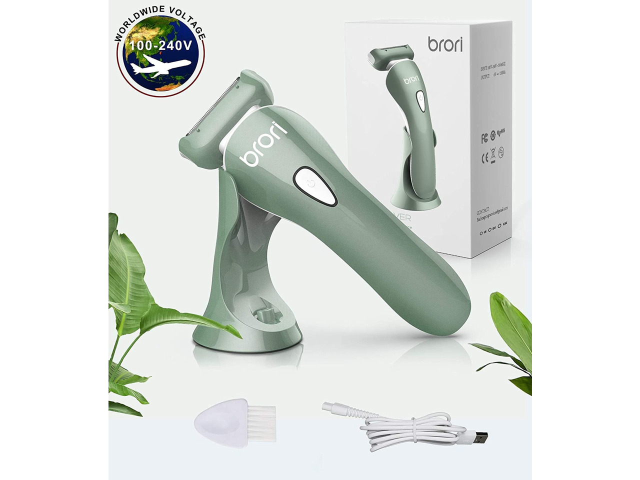 Brori Electric Razor for Women Womens Shaver Bikini Trimmer Body Hair