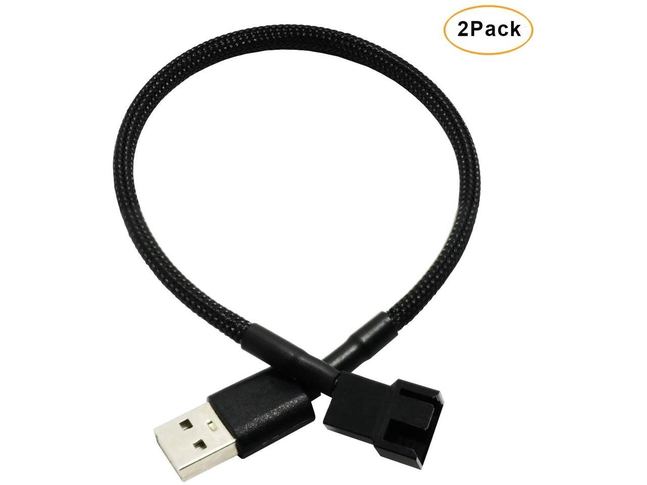 USB to 3 pin 4 pin PWM 5V USB Sleeved Fan Power Adapter Cable Case Fan
