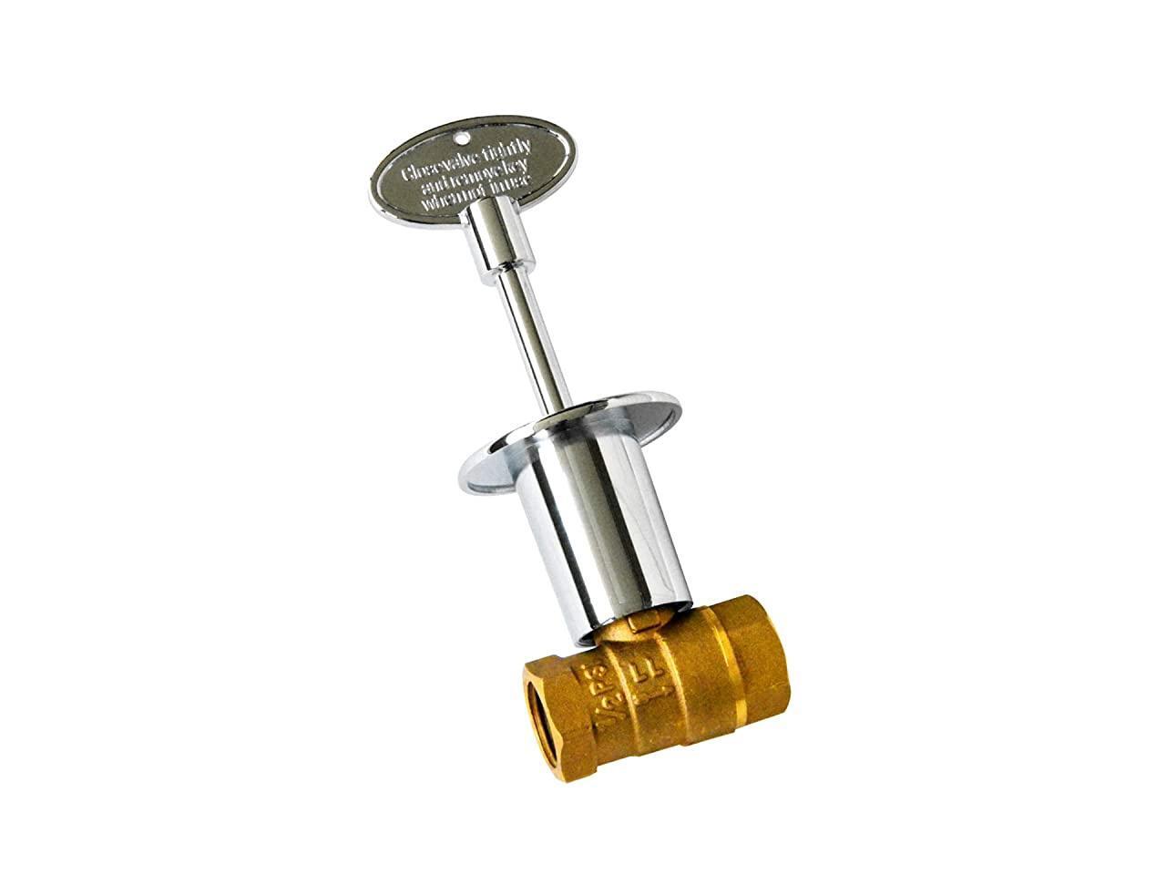 12 Inch Straight Gas Key Valve Kit for Fire Pit Fireplace with Flange