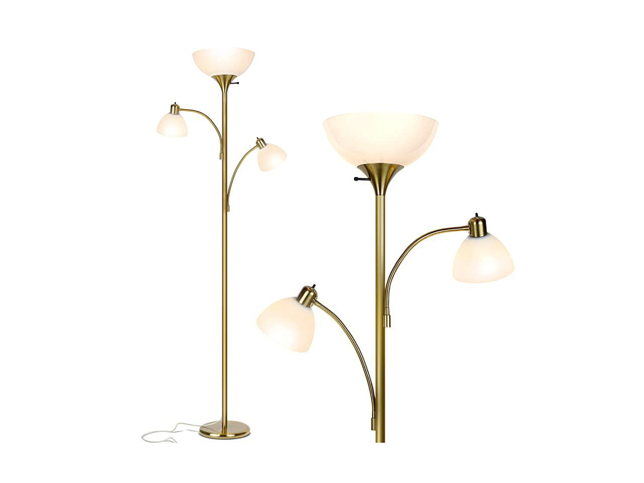 Sky Dome Double High Brightness Torchiere Floor Lamp with 2 Reading