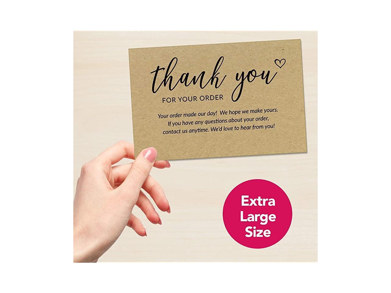 50 Large 4x6 Thank You For Your Order Cards Bulk Kraft Postcards