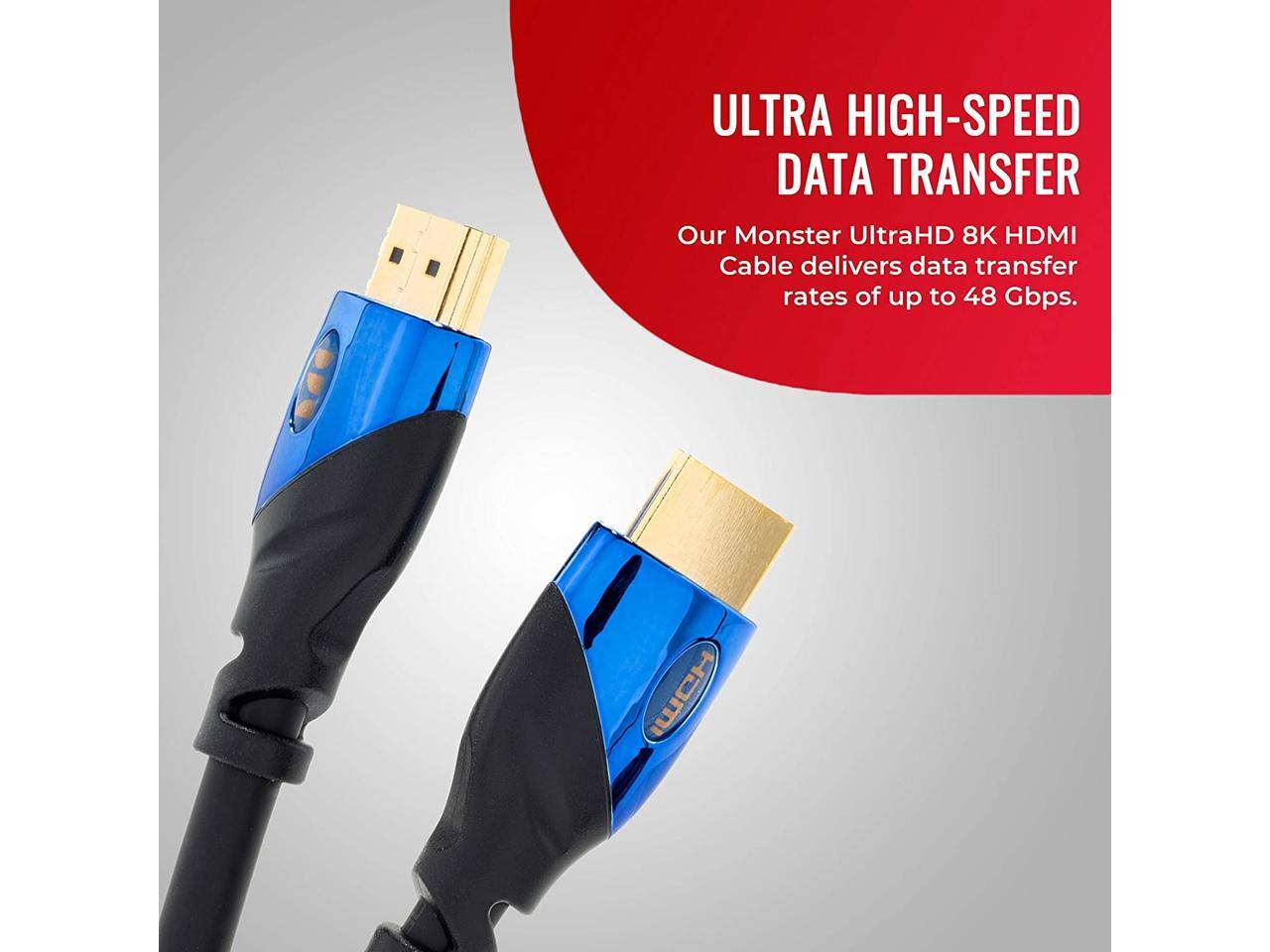 Monster Ultra HighSpeed 8K Blue HDMI 2.1 Cable at 48 Gbps 4 ft
