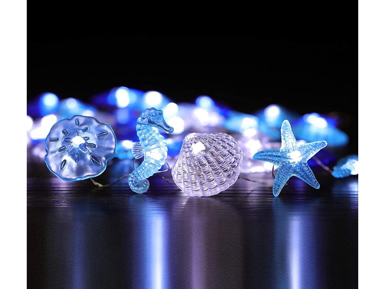 WSgift Coastal String Lights 17.5 Ft 36 Cold White LED Beach Decorative