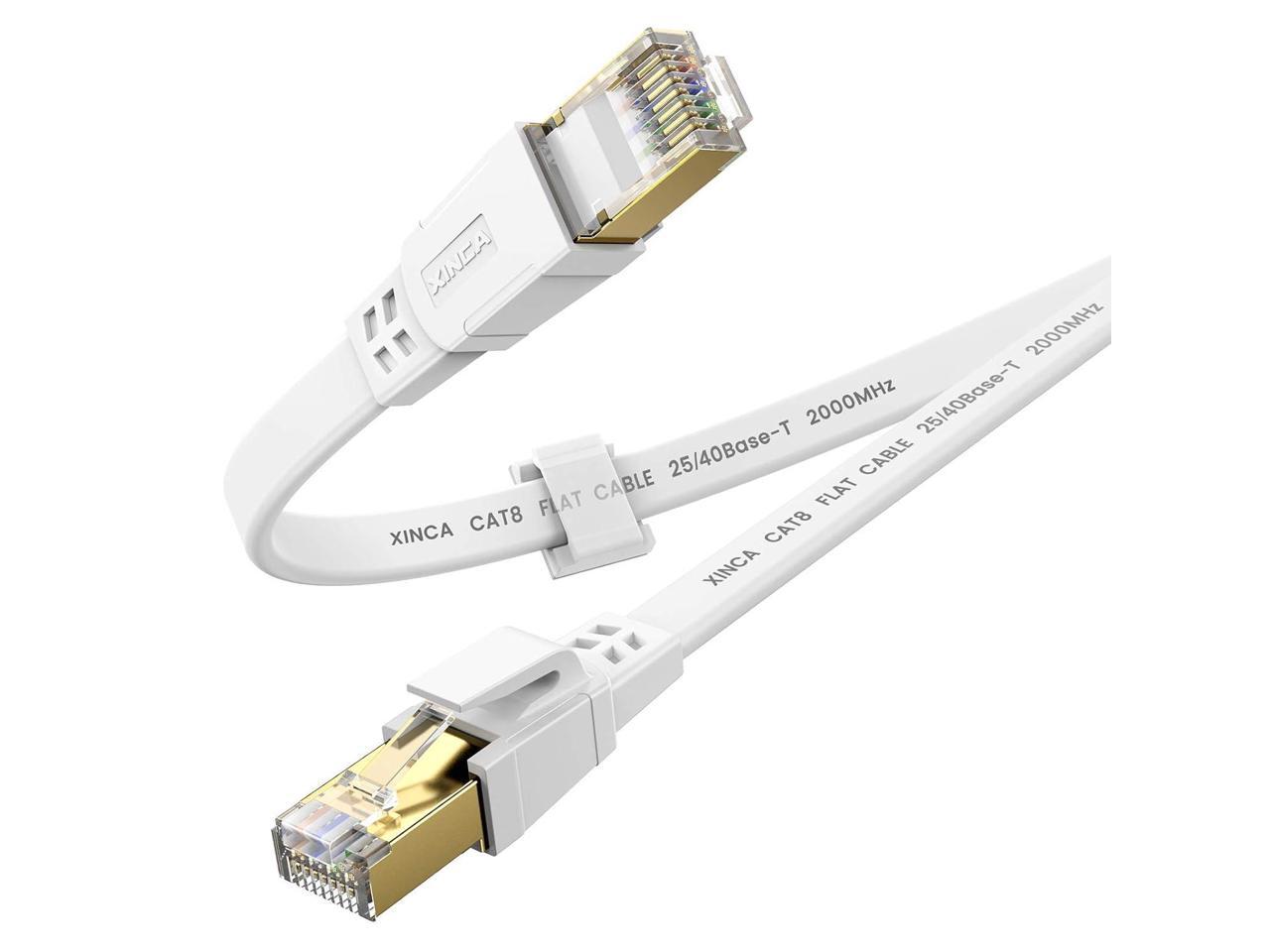 Cat 8 Cable 15FT High Speed Flat Network Cable Shielded with
