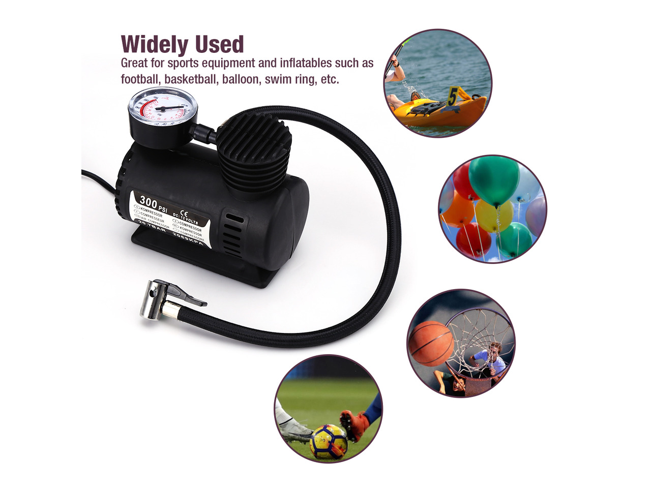 12V 300PSI Air Compressor Heavy Duty Powerful Car Tyre Electric Pump