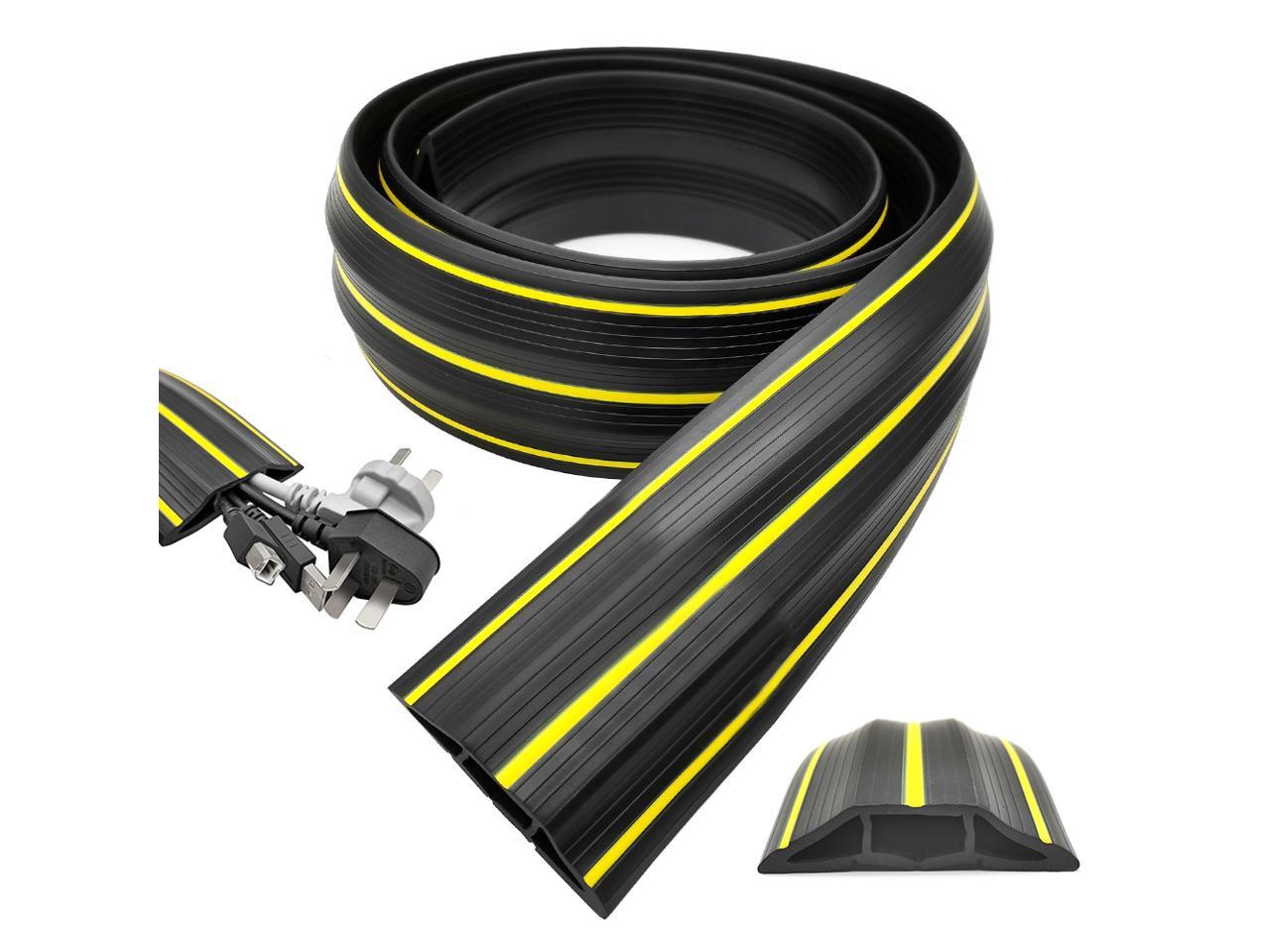 Floor Cable Cover, 4 Ft Floor Cord Protector Flexible PVC Duct Cord