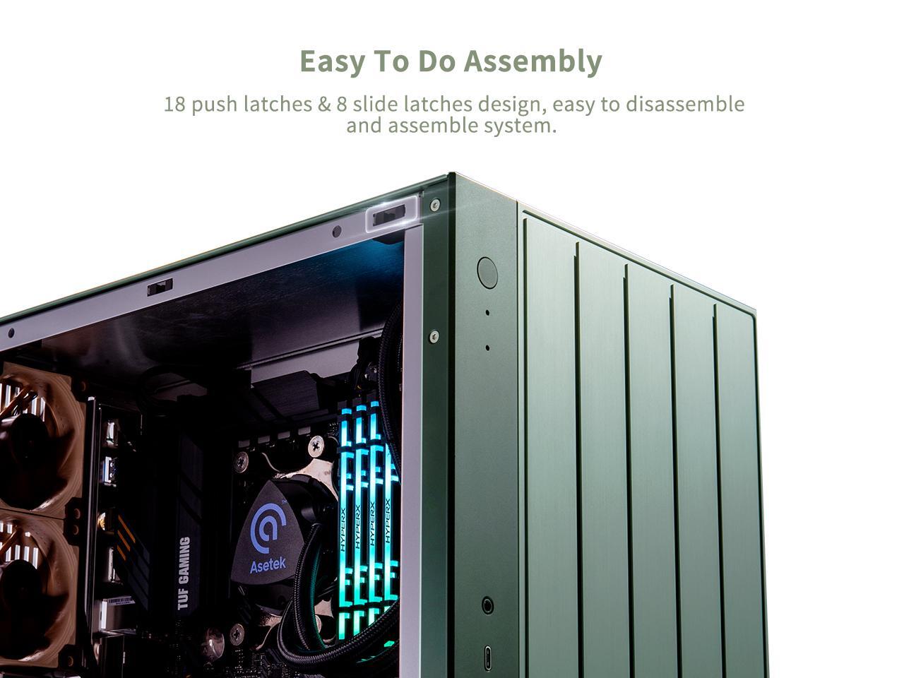 ABEE AS Enclosure W1 GREEN Micro ATX Aluminum Computer Case w/ Aluminum