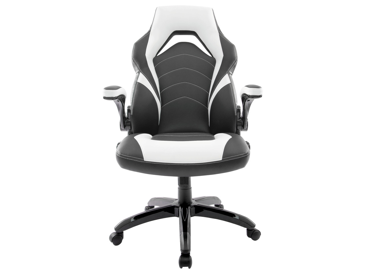 MyOfficeInnovations Bonded Leather Gaming Chair Black and