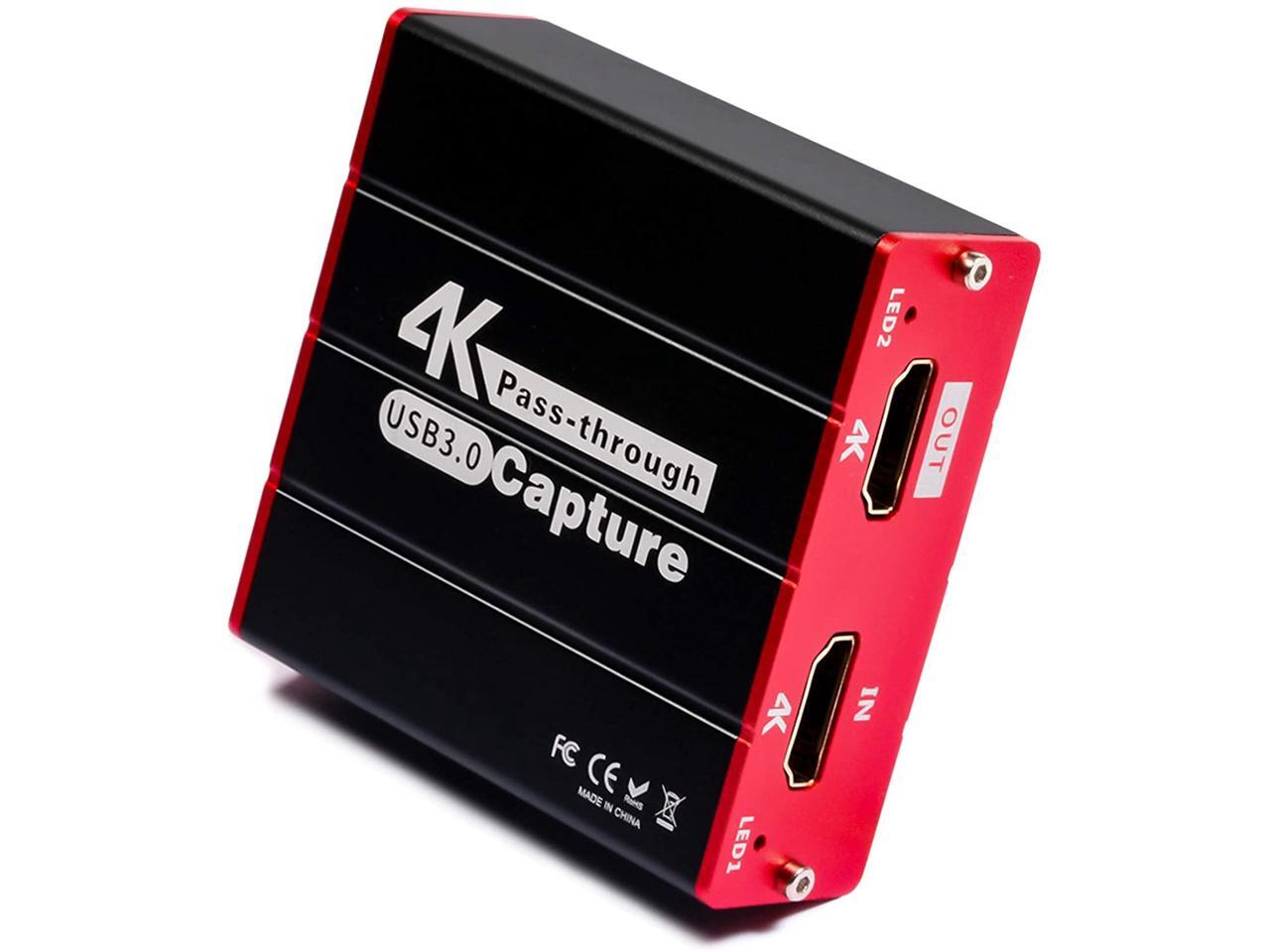 Basicolor Game Capture Card 4k, Video HDMI USB3.0 Capture Card for Live Streaming and Recording
