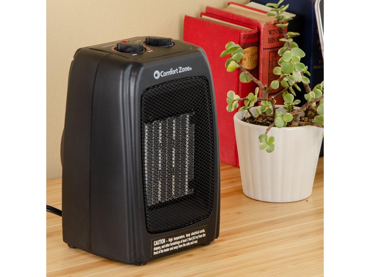 Comfort Zone CZ442 1500 Watt Ceramic Electric Portable Heater, Black