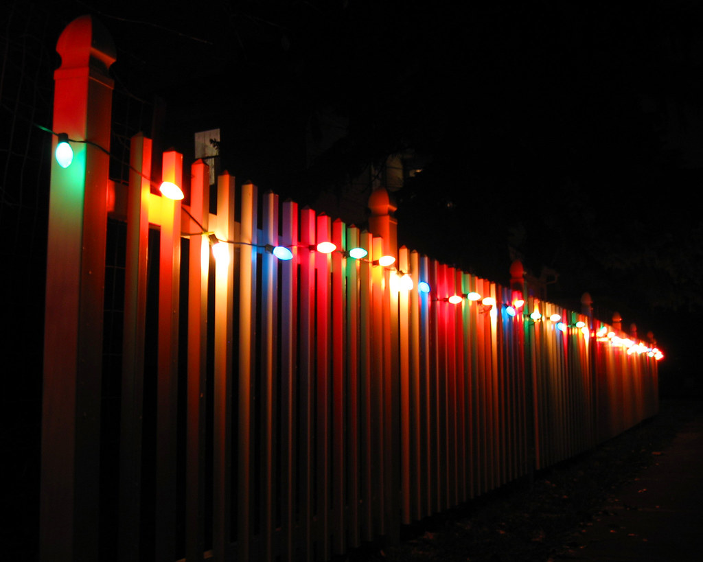 Christmas Lights on Fence 01 Kirpernicus Flickr
