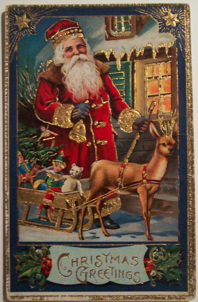 Vintage Christmas Postcard Santa Dave Flickr