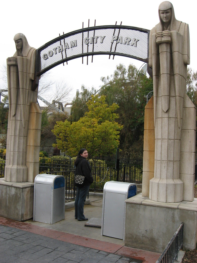 Gotham City Park aka the line to get to Batman The Ride… Jason