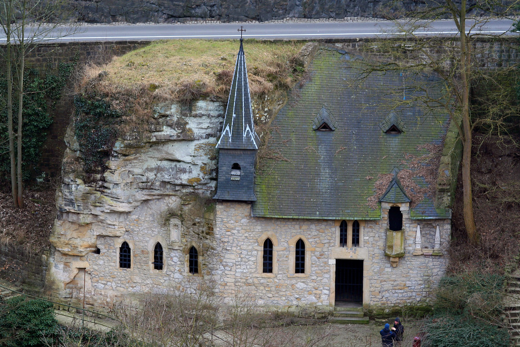 Luxembourg ChurchinaHill This church is built into the … Flickr