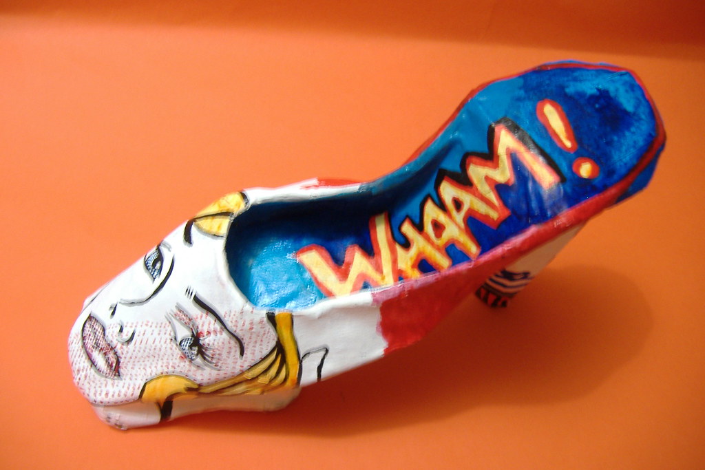 Pop Art shoe 3D Year Nine school project papiermache, 2