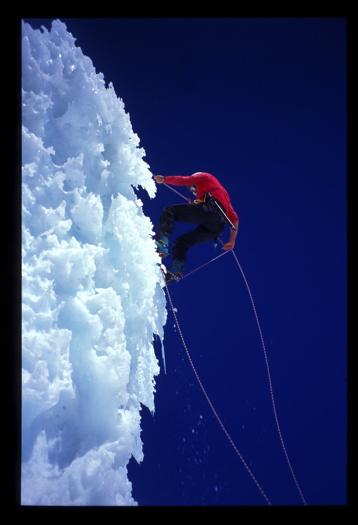 Aoraki Rappel Fred Zdenuk(?) rappelling off the ice cliff … Flickr