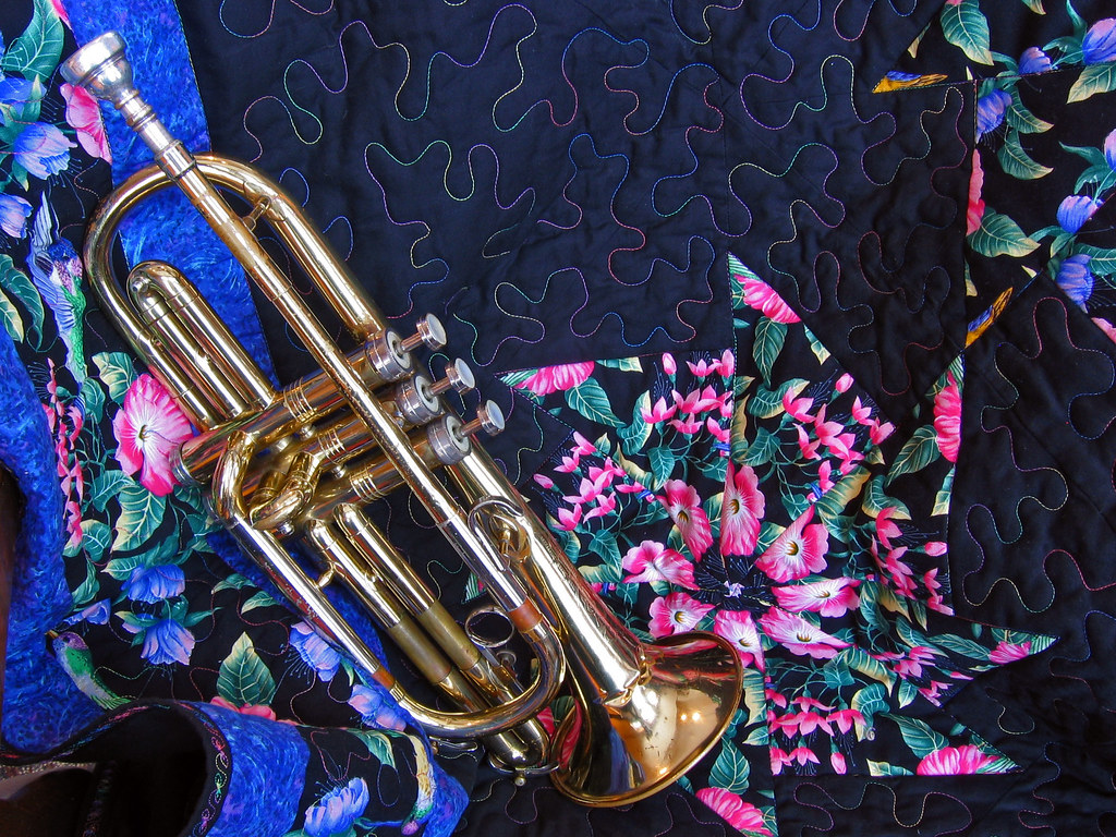 Trumpet and quilt Part of a set of photos of needle arts b… Flickr
