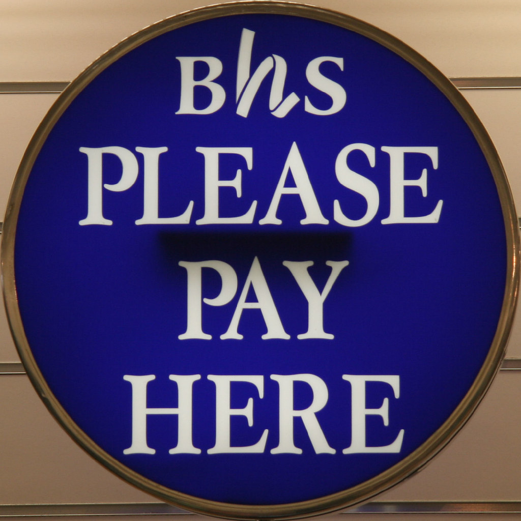 BHS Please Pay Here sign Brian Snelson Flickr