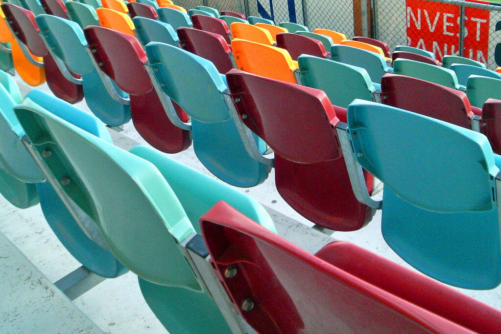Gabba seats Multicoloured seats at the Gabba. The pattern … Flickr