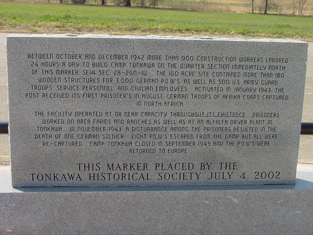WW II POW Camp, Tonkawa OK Back of memorial (north side). … Flickr