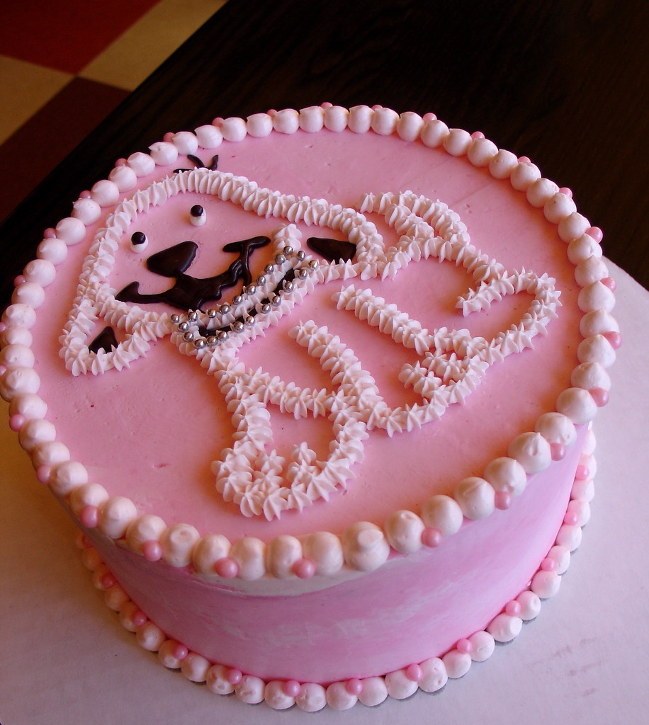 Pink Puppy Cake! Custom birthday cake for a young lady's 4… Flickr