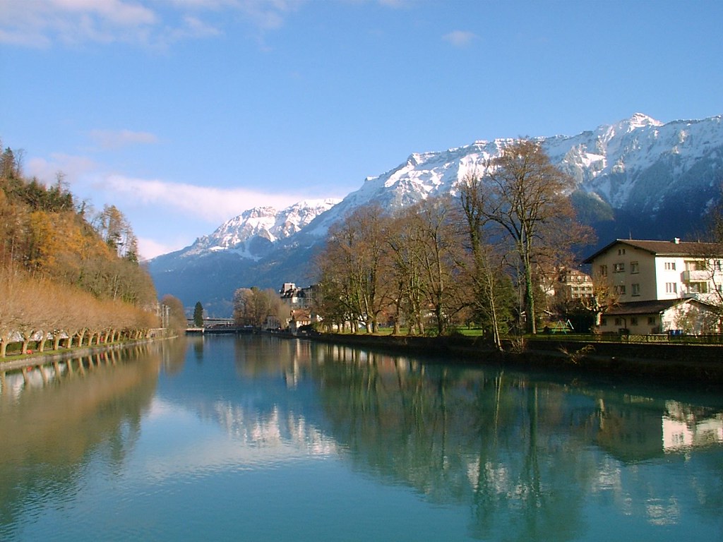 Interlaken The view from a bridge in Interlaken, Switzerla… Flickr