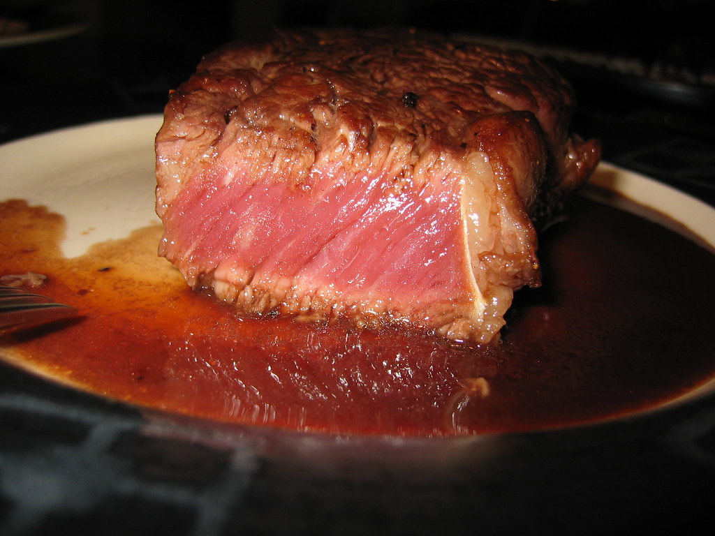 Rib eye steak for me cooked rare Ryosuke Hosoi Flickr