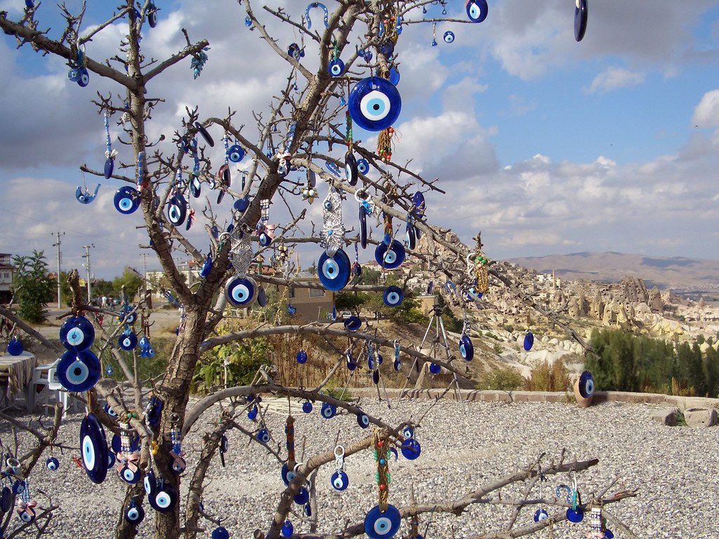 Evil Eye Tree A tree decorated with "Evil Eyes" in Uchisar… Flickr