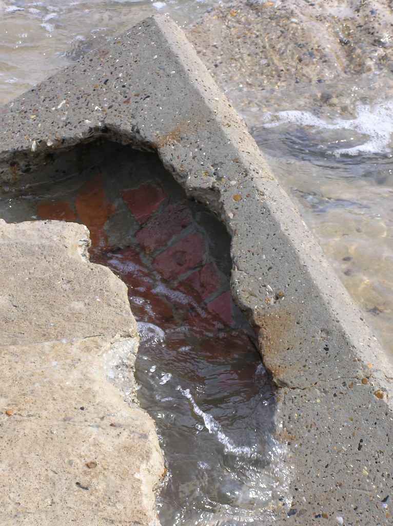 Concrete erosion, Happisburgh Could this have been a garag… Flickr