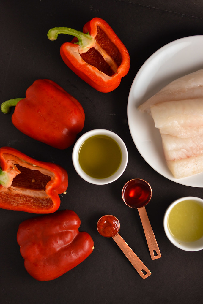 cod with roasted red pepper sauce Things I Made Today