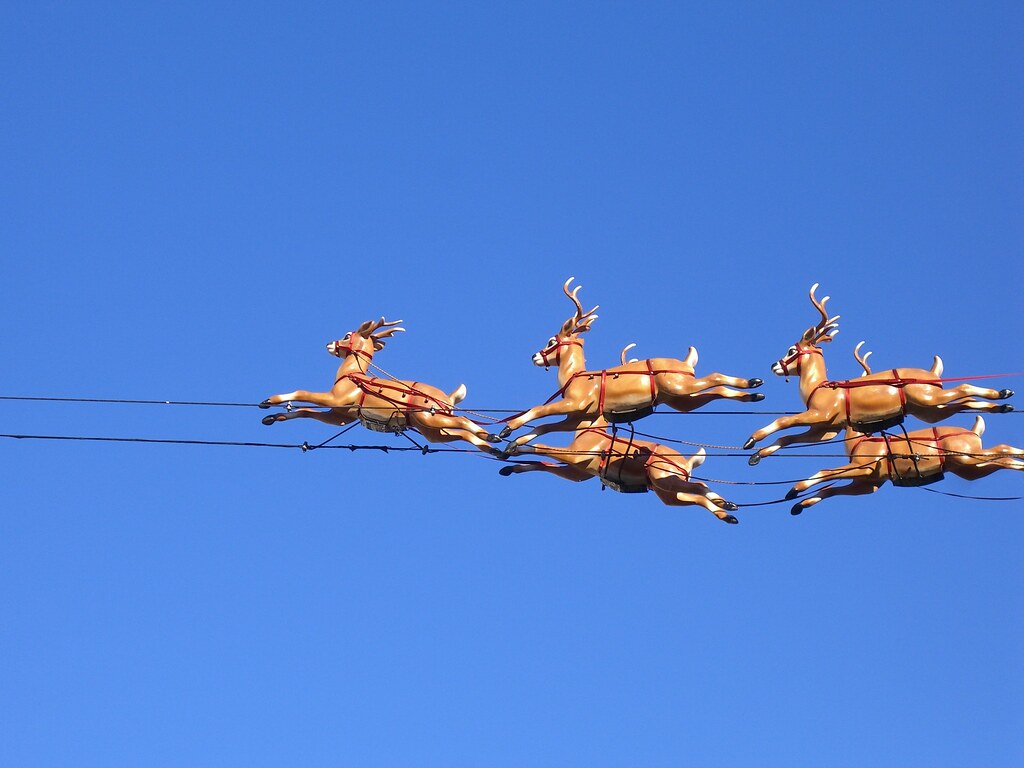 Flying reindeer Christmas in LA Sandor Weisz Flickr