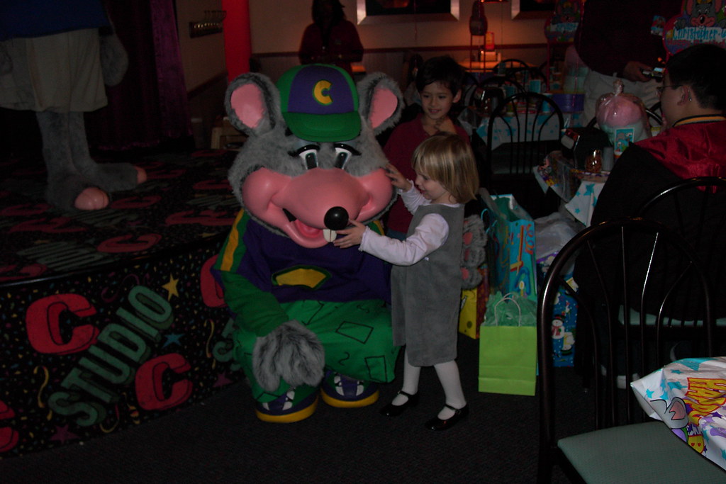 Hugs for Chuck E. Cheese at Emily's Party abbamouse Flickr