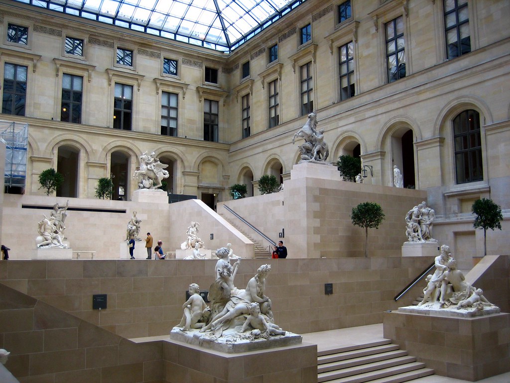 Louvre Statue Room Room full of statues in the Louvre. Christopher