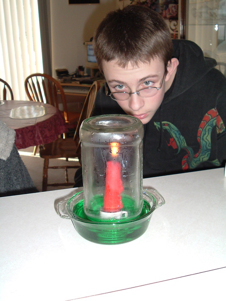 Cory's Science Experiment using a candle and colored water… Flickr
