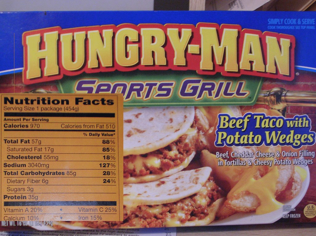 HungryMan Frozen Dinner Check out the Nutrition Facts on … Flickr