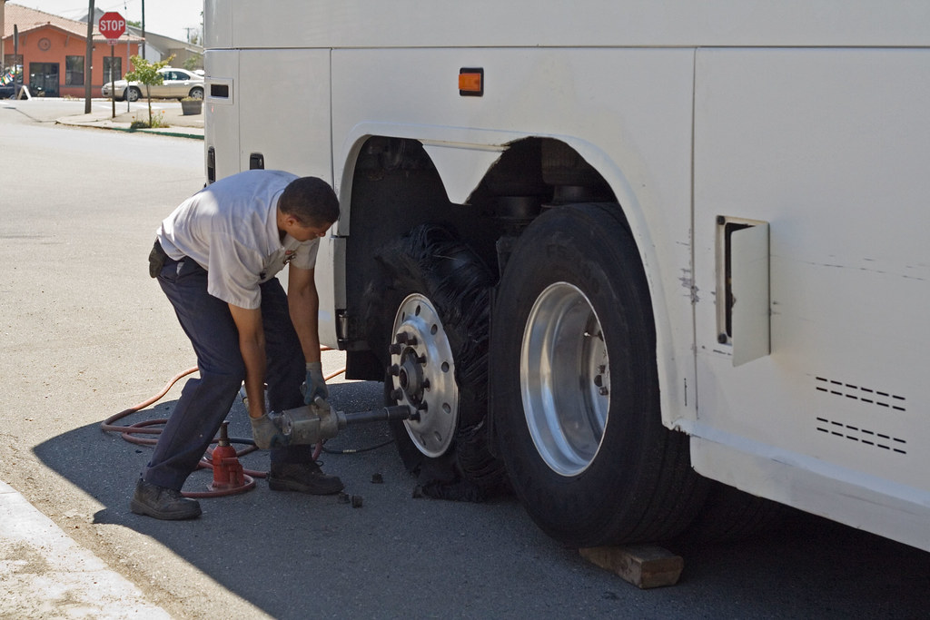 Flat Tire The bus we took for crater lake got a flate tire… Flickr