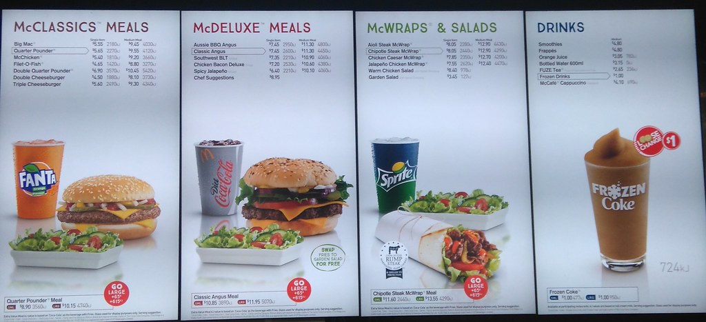 McDonald's Menu Australia 2017 Big Mac 5.55 Pay rates in… Flickr
