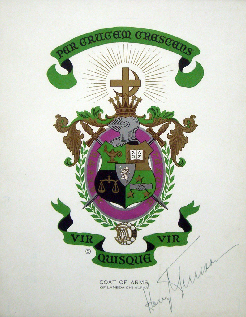 President Harry S. Truman signed Coat of Arms Lambda Chi Alpha