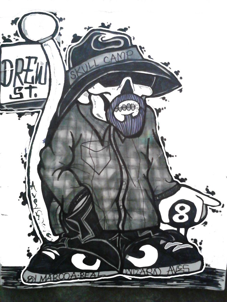 cholo skull drawing cholo,gangster,skull,cholowiz13,graffi… Flickr