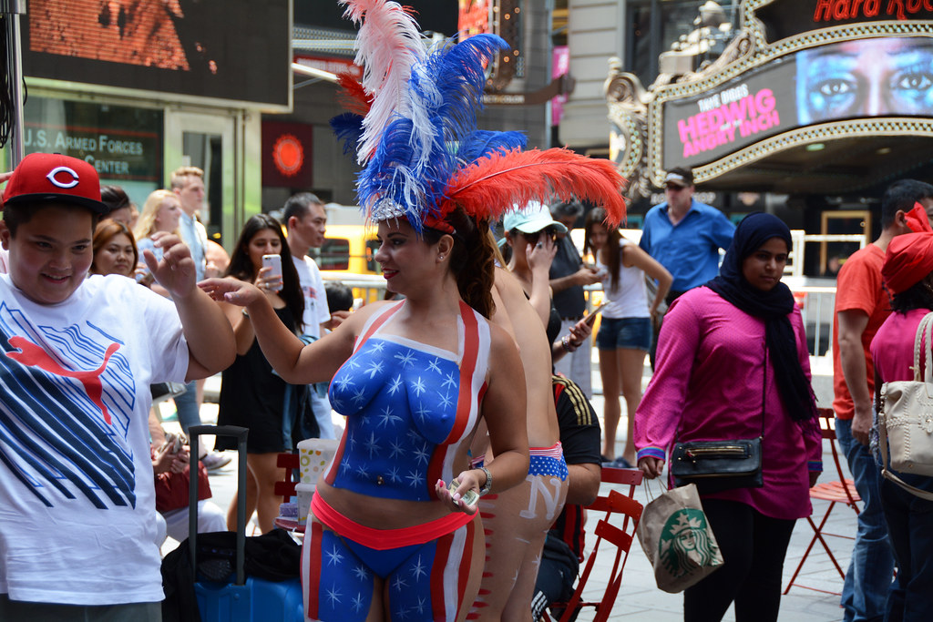 Women In Times Square In NYC Wearing Only Body Paint Appro… Flickr