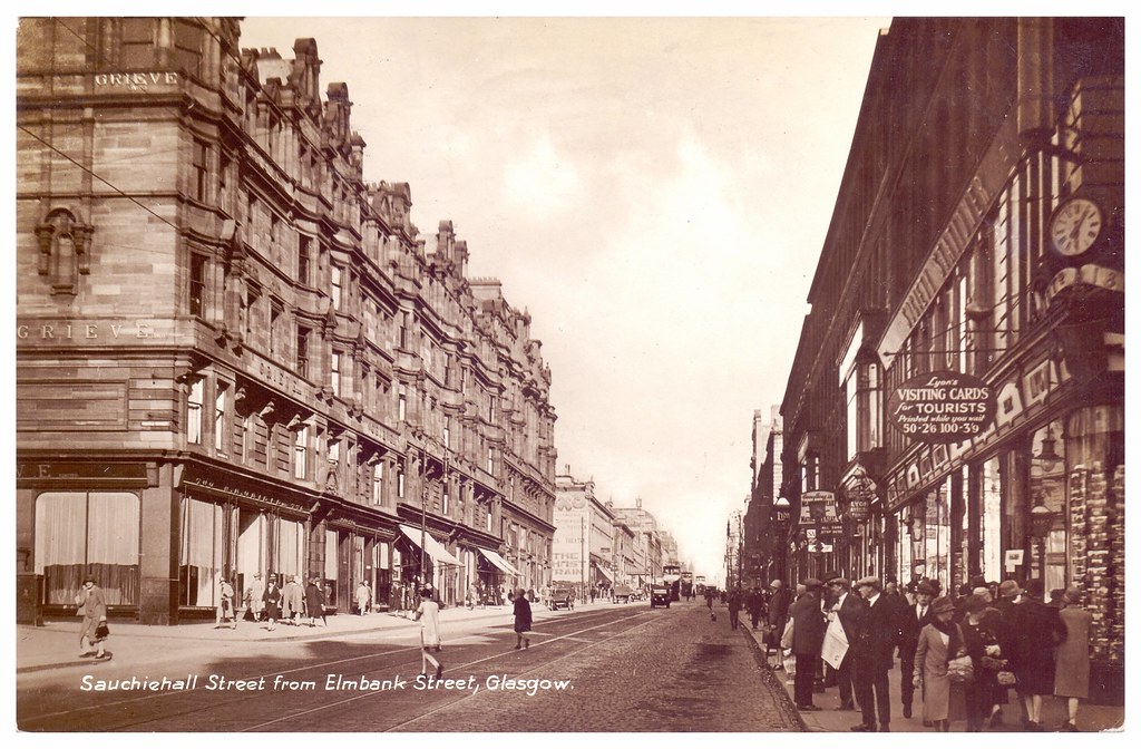 Sauchiehall Street, Glasgow, 1930. Looking east down a bus… Flickr