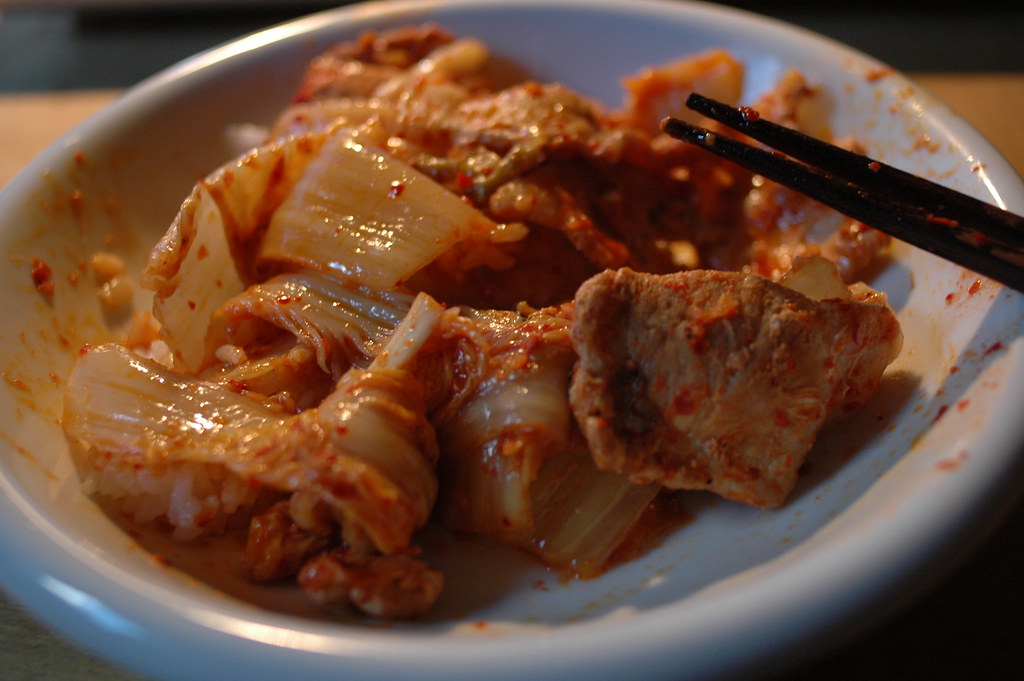 Kimchi with pork and rice So good. Sesame oil, 45 slices … Flickr