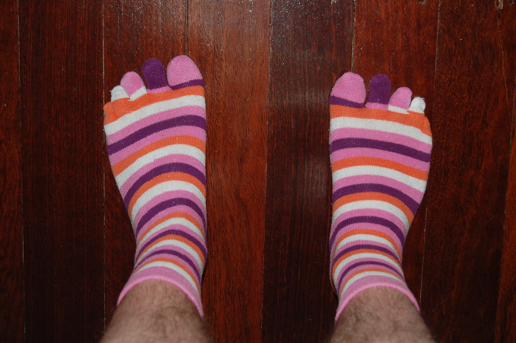 Funky feet Sandra's "toe" socks my feet Glenn Brown Flickr